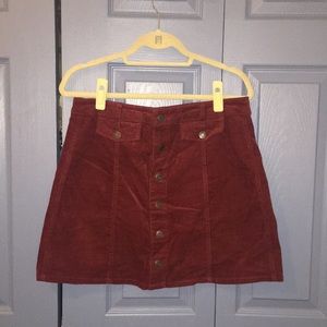 Corduroy button up skirt